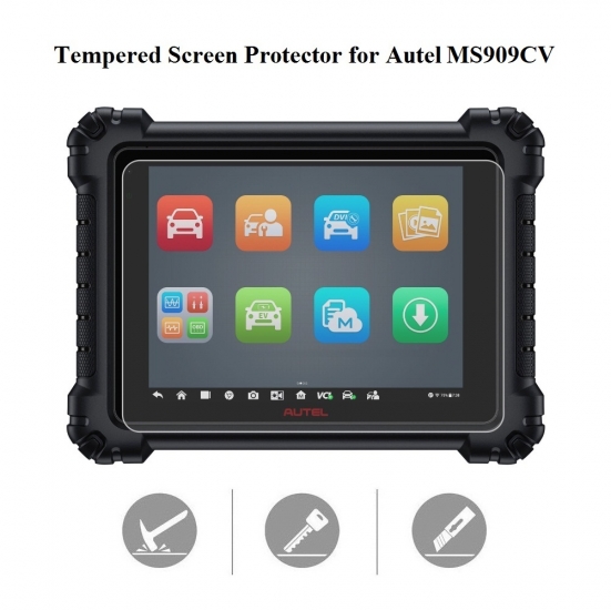 Tempered Glass Screen Protector Cover for Autel MaxiSYS MS909CV - Click Image to Close